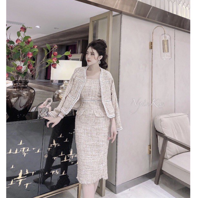 Set dạ 2 món kèm áo khoác vs váy body | BigBuy360 - bigbuy360.vn