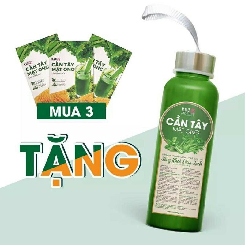 BÌNH THUỶ TINH SIÊU ĐẸP DÀY DẶN (300ML) quà tặng cần tây Motree