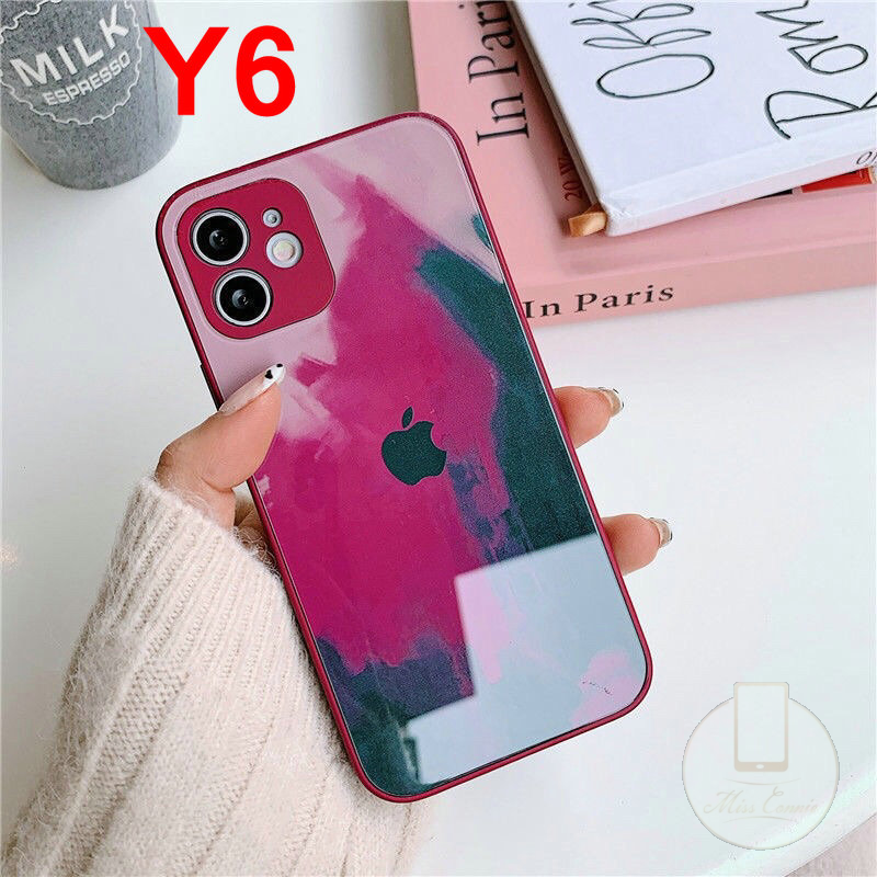 Ốp kính cường lực màu nước chống sốc cho iPhone 7 8 Plus Max 12 11 Pro Max XR X XS Max 6 6s Plus SE 2020