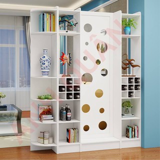 Vách ngăn liền 3 kệ, 1 kệ góc bo tròn thẩm mỹ