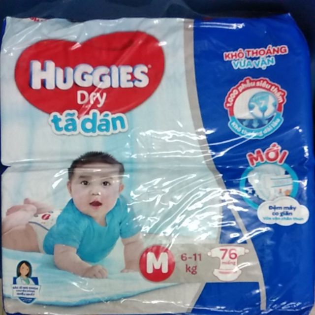 Tã dán Huggies size M76/ L68 / Xl62 / xxl56