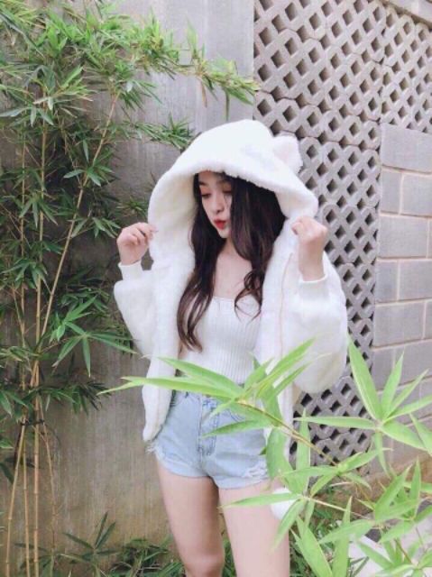 ÁO KHOÁC LÔNG GẤU NỮ SIÊU MỀM MƯỢT HOT TIKTOK THỜI TRANG HÀN QUỐC.