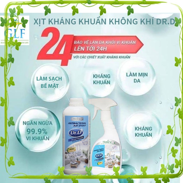 [Mua 1 tặng 1] Xịt kháng khuẩn không khí Homevic Dr.D 500ml