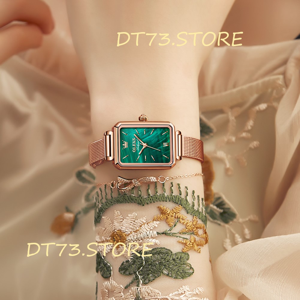 [HÀNG CHUẨN AUTH]Đồng Hồ OLEVS 6624 Dây Da/Thép Không Gỉ Mặt Vuông Chống Nước Trẻ trung Thời Trang Thanh Lịch Cho Nữ