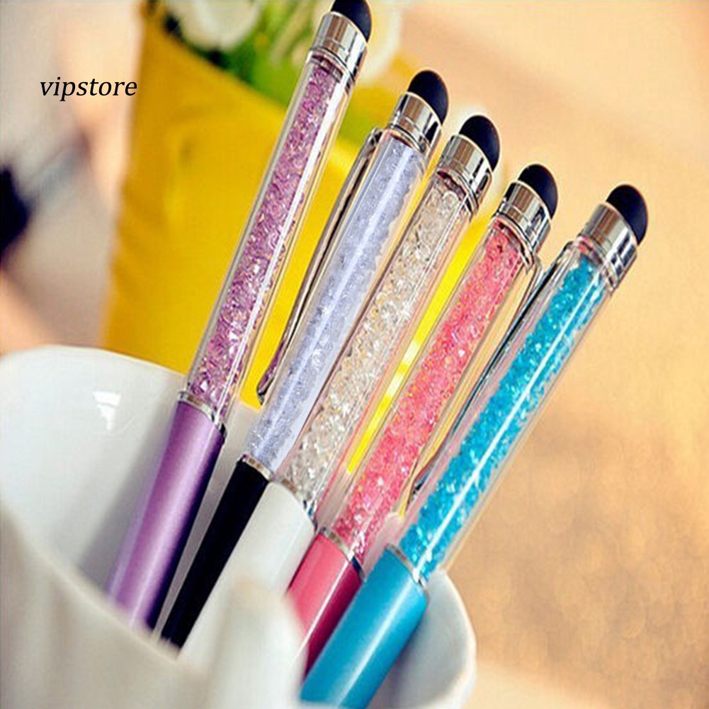 【VIP】2 in 1 Rhinestone Writing Stylus Touch Screen Ballpoint Pen for iPhone Tablet