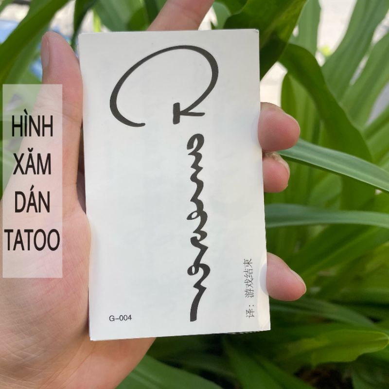 Hình xăm chữ GAMEOVER g04. Tatoo dán tạm thời size &lt;10x6cm