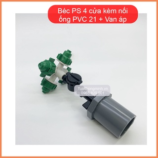 Béc phun sương 4 hướng kèm nối pvc 21