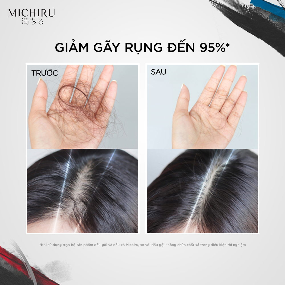 Dầu Gội Michiru Ngăn Gãy Rụng 95% & Làm Dày Tóc Dành Cho Da Đầu Nhờn 180G