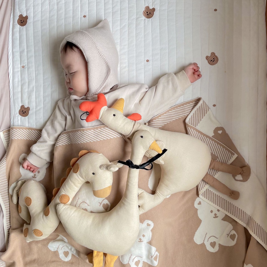 Thú Nhồi Bông Hình Hươu Cao Cổ Chất Liệu Cotton Màu Xám