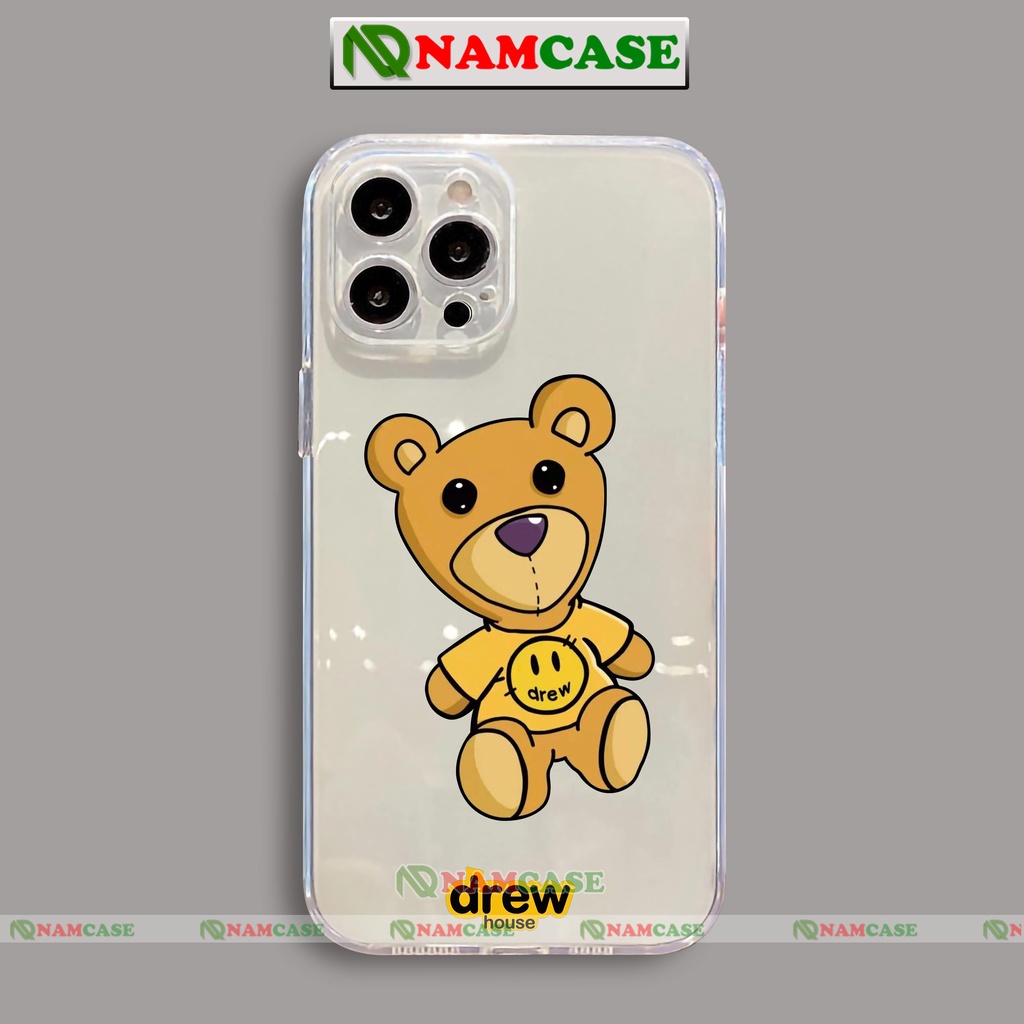 Ốp lưng iPhone Drew chống sốc cạnh viền vuông Silicon trong suốt bảo vệ camera cho 6/6s/7/8/X/XS/11/12/13 Pro Plus Max