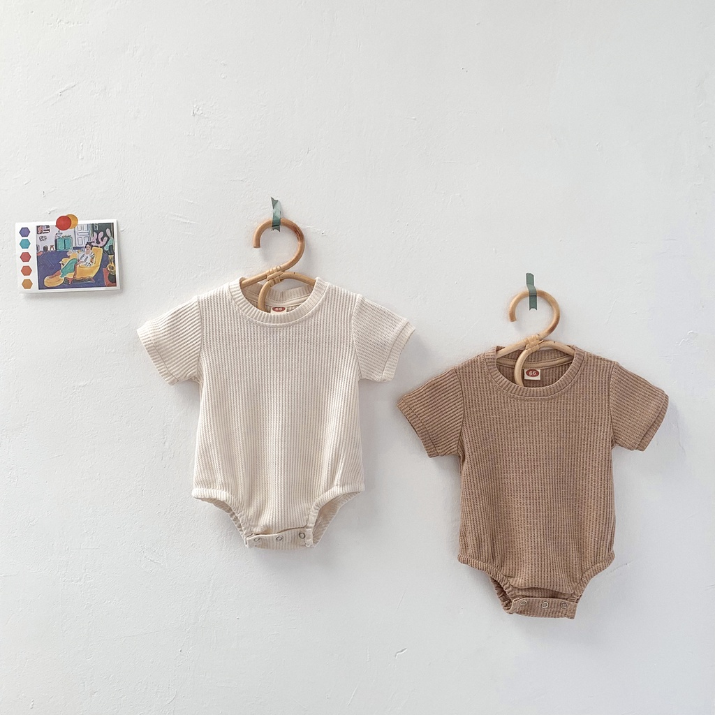 Áo liền quần cotton tay ngắn thời trang mùa hè cho bé sơ sinh