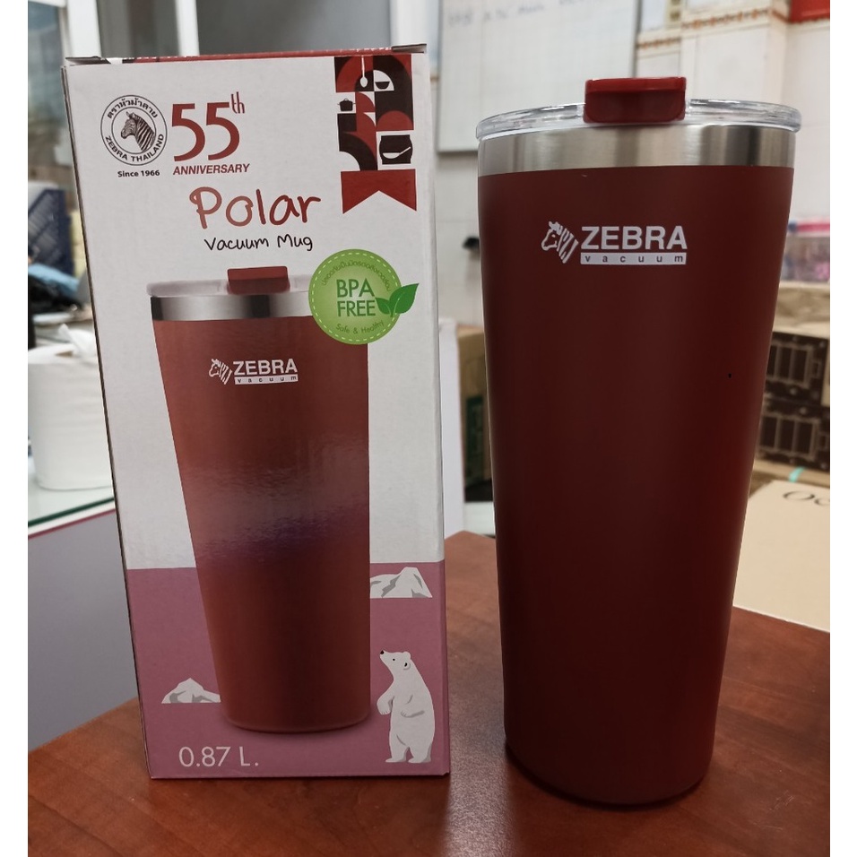Ly giữ nhiệt Polar Zebra 870ml + Tặng Túi và Bộ ống hút Inox