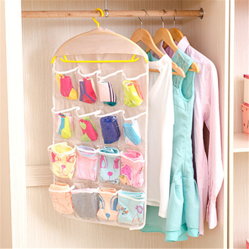 Túi Treo Trong Suốt Đựng Đồ Lót / Vớ / Cà Vạt Có Thể Gấp Gọn Tiện Dụng Mang