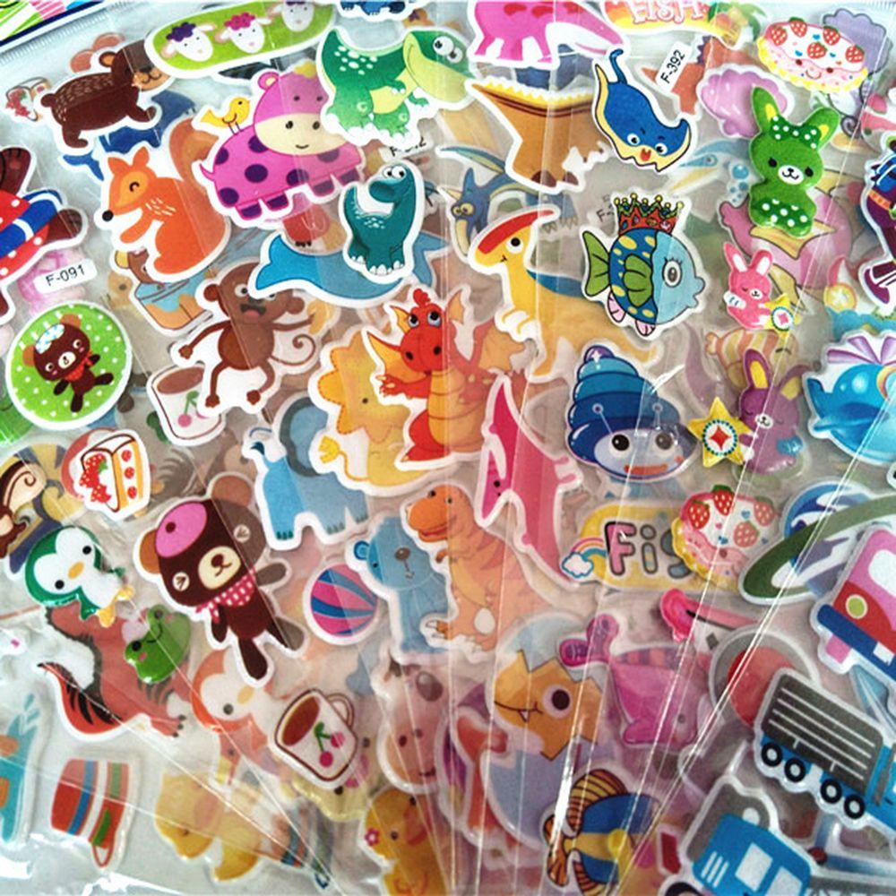 LET Set 10 Sticker Họa Tiết Hoạt Hình 3d Nhiều Màu Sắc Dùng Làm Quà Tặng Giáng Sinh Cho Bé