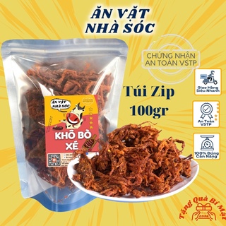 Khô Bò Xé Sợi 100gr Ăn Vặt Nhà Sóc, Khô Bò Hàng Đặc Biệt, Đồ Ăn Vặt Hà Nội