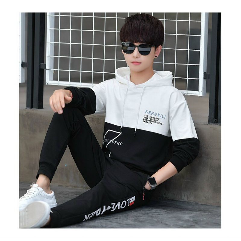 Áo hoodie teen nam chất nỉ phối màu in họa tiết thời trang hàn