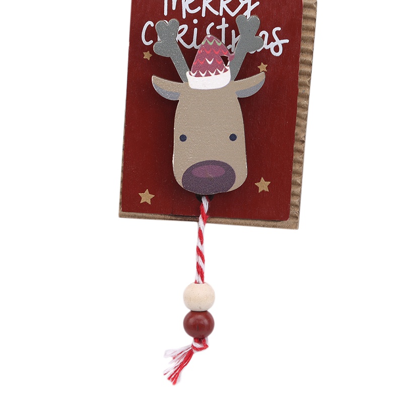 Creative Painted Wooden Sign Christmas Tree Decorations Santa Claus Reindeer Hanging Christmas Decorations Postcard Holder