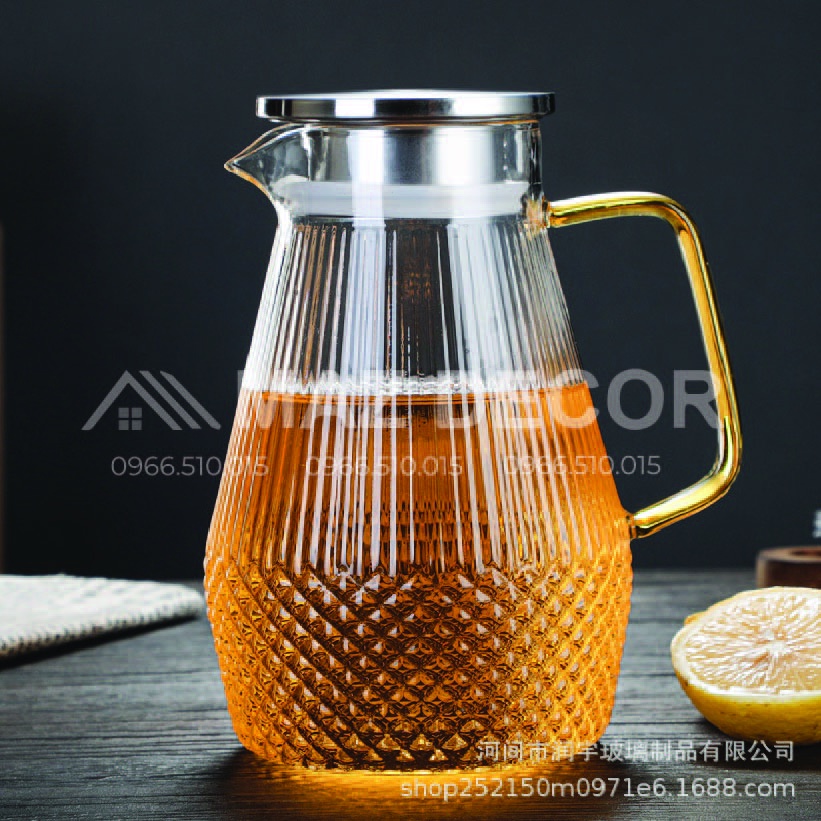 [GÍA SỈ] BỘ 1 BÌNH 6 CỐC LY THỦY TINH CHỊU NHIỆT PHA TRÀ NƯỚC LỌC DETOX SANG TRỌNG CAO CẤP