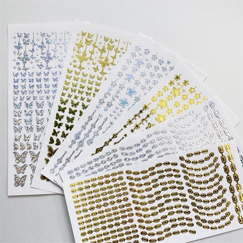 Miếng dán sticker trang trí toploader, sổ, thiệp hình ngôi sao, bướm, mặt trăng