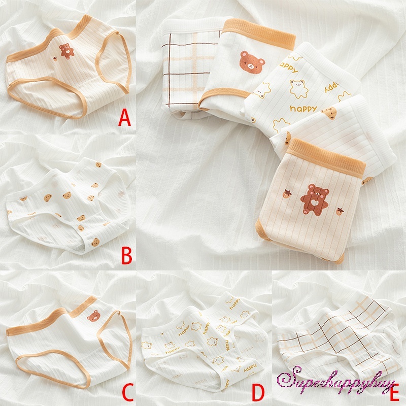 Quần Lót Cotton Mềm Mại In Họa Tiết Gấu Hoạt Hình Thoải Mái Cho Nữ