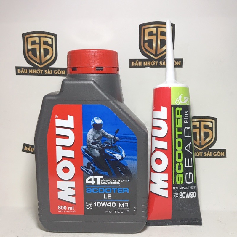 [SHOPEE TRỢ GIÁ] Combo Motul Scooter 10W40 800ml và nhớt hộp số ( lap ) láp xe tay ga Motul Gear Oil 80W90 120ml