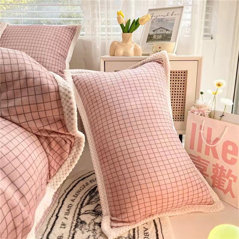 Sét 4 món chăn ga gối nỉ viền bông