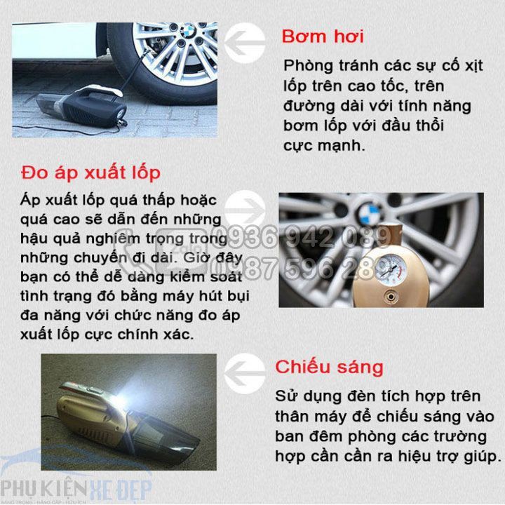 Máy hút bụi ô tô 4 trong 1