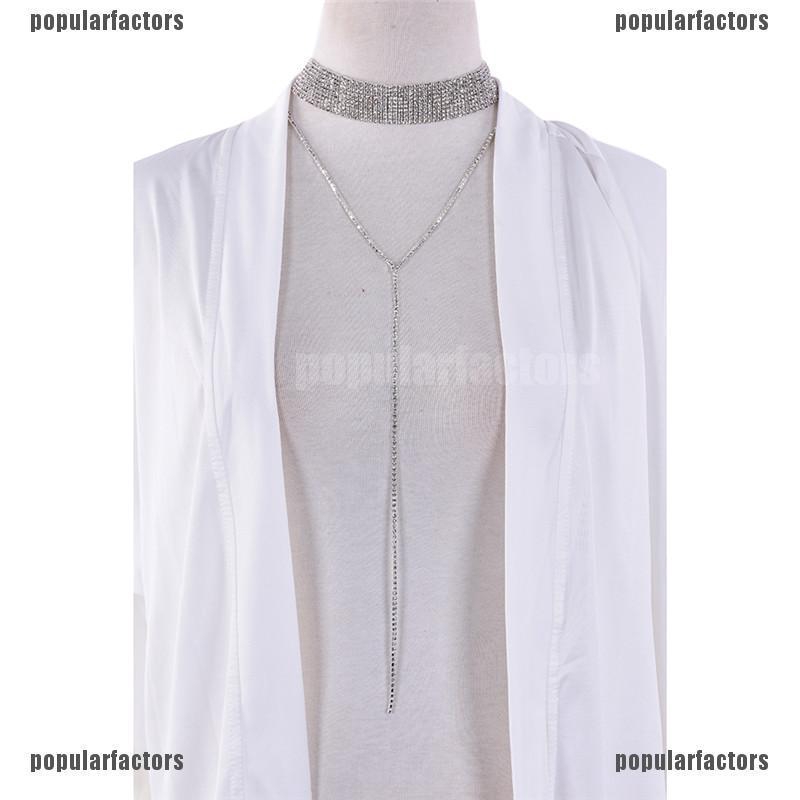 Vòng cổ choker đính đá pha lê nhân tạo thời trang