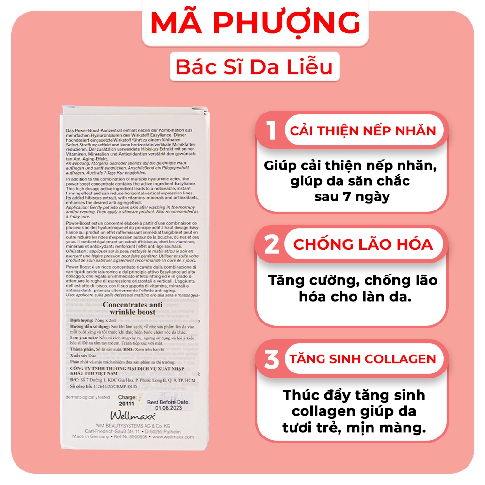 Huyết thanh trẻ hoá da mờ nhăn Wellmaxx Concentrates anti wrinkle boost