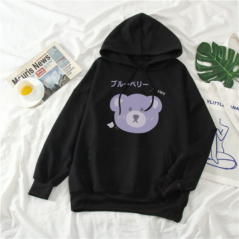 Simple Korean Style Long Sleeve Hoodie For Women