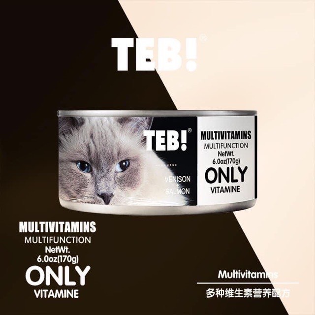 Pate cho mèo Teb bổ sung taurine, canxi, vitamin, đẹp lông, tăng cân, hỗ trợ đường ruột 170g