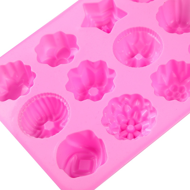 Khuôn Silicone Làm Bánh Kẹo 12 Ngăn Hình Hoa