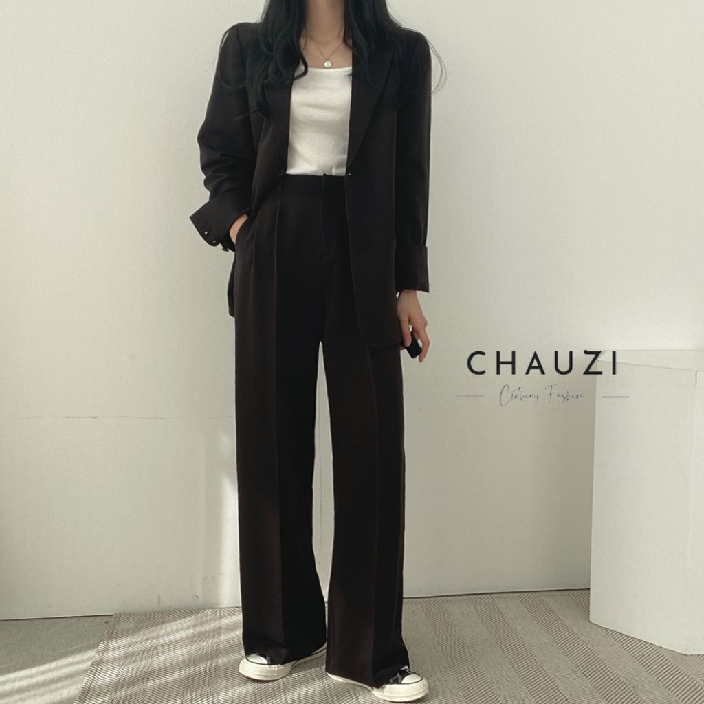 Set Blazer Nữ chauzi blazer nữ công sở form rộng gồm  siêu xinh SBD02