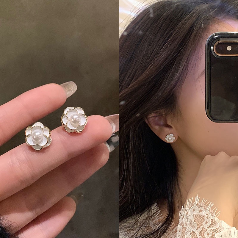 Khuyên Tai Hình Nơ Đính Ngọc Trai Thời Trang