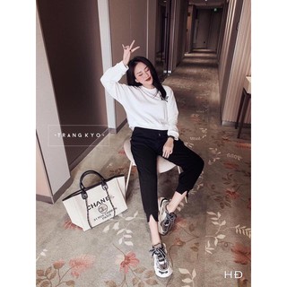 Quần jogger nữ xẻ ống