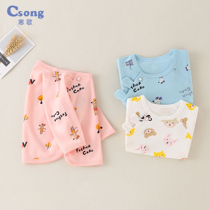 Áo Cotton In Hình Chú Tiểu Đáng Yêu Cho Bé Sơ Sinh 0-3 Tháng Tuổi