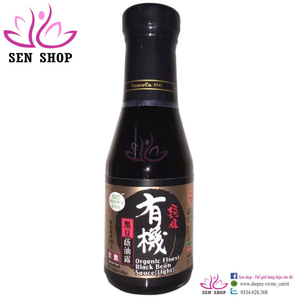 Nước tương đậu đen hữu cơ ít muối - 155ml - Organic Black Bean sauce (Light)