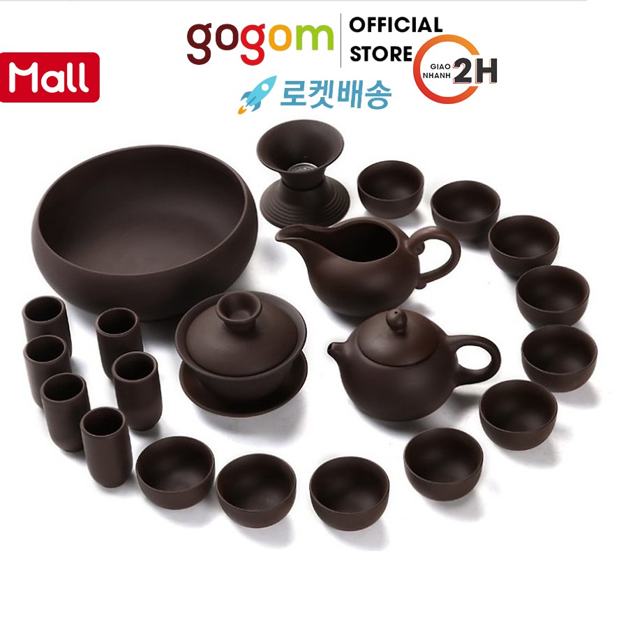 Bộ ấm trà từ sa đen tuyền 21 món - Nghệ thuật trà đạo GOGOM-SE01