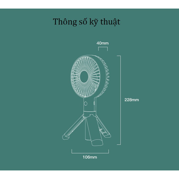 Quạt mini 𝑭𝑹𝑬𝑬𝑺𝑯𝑰𝑷 Quạt cầm tay kiêm để bàn mini PY-FS-007