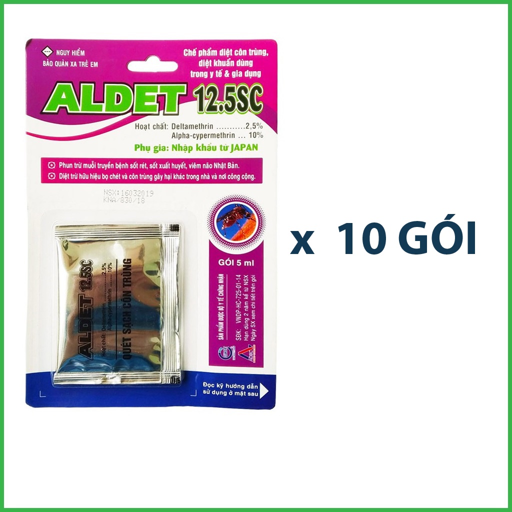 SET 10 gói 5ml ALDET 10sc thuốc diệt ruồi muỗi, gián, côn trùng