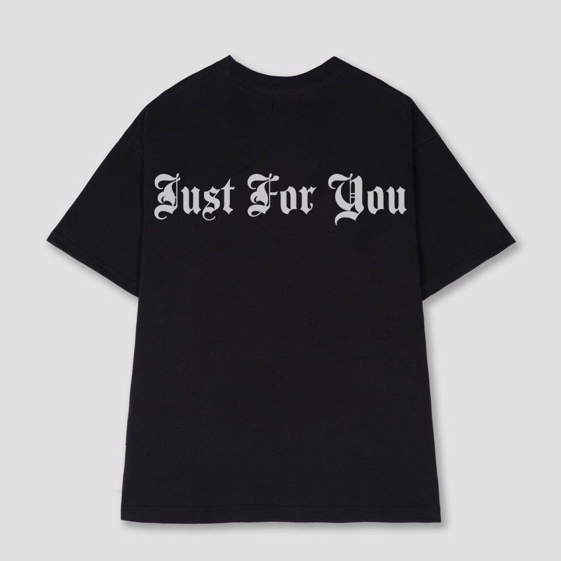 Áo thun JUSFORYOU và Future Is Now nam nữ unisex form rộng Black tee basic oversize