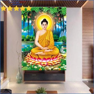 Tranh đính đá cao cấp PHẬT THÍCH CA MÂU NI (ĐÁ ABC CAO CẤP). Kích Thước: 65 Cm x 50cm