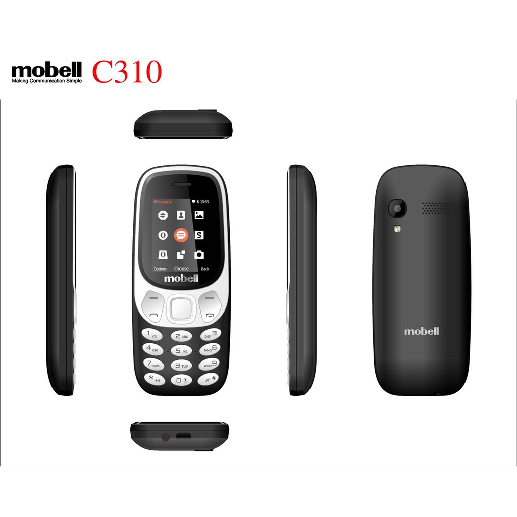 Điện thoại Mobell C310 màn hình màu 1.8inch, 2sim nghe nhạc MP3, FM full box