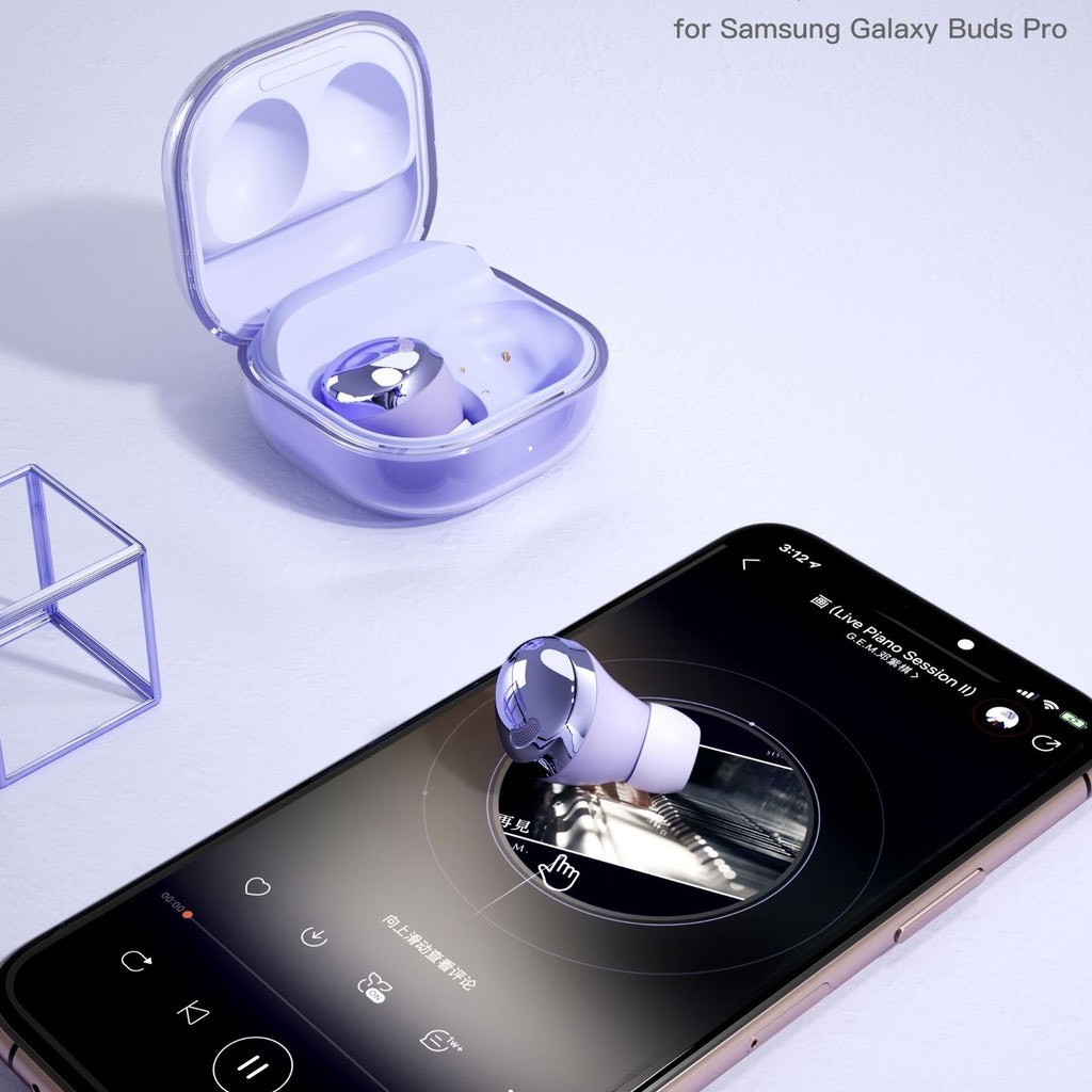 Case Buds Live - Ốp Buds Pro tai nghe Samsung Galaxy trong suốt, vừa vặn, chống va đập cực tốt, siêu đẹp mới nhất 2021