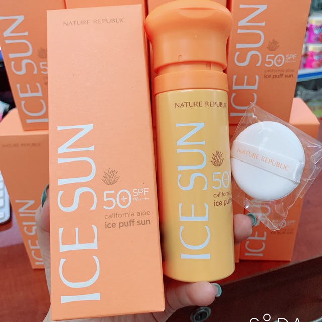 Chống nắng nature republic califorbia aloe ice puff sun spf50+