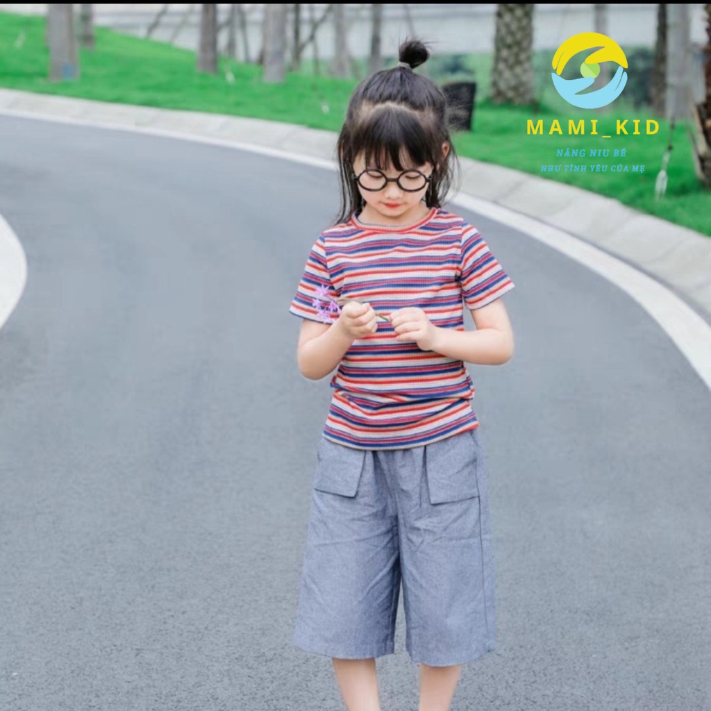 Đồ Đôi Mẹ Và Bé, Áo Thun Tăm mặc Hè Thu kẻ chất mềm, siêu co giãn, shop MAMIKID