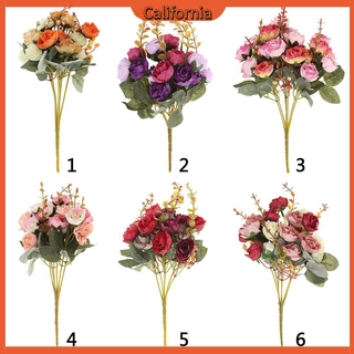 Bó 21 Hoa Hồng Giả Bằng Vải Lụa Dùng Trang Trí