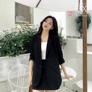 Áo Vest công sở Oversize màu Đen, blazer dáng suông rộng chất vải cao cấp kiểu hàn quốc