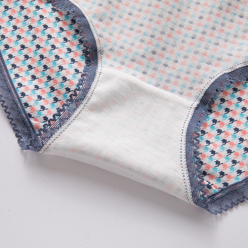 Quần Lót Nữ ❤️ Quần lót Nữ Cotton Cao Cấp Mềm Mịn Viền Ren Phối Họa Tiết Nổi Bật 0742