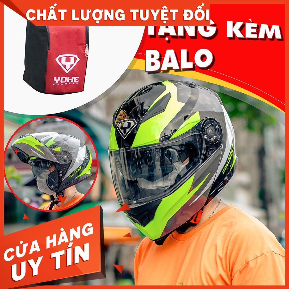 [ CHÍNH HÃNG] MŨ BẢO HIỂM LẬT HÀM YOHE 950 - SPID.VN- KÈM QUÀ TẶNG